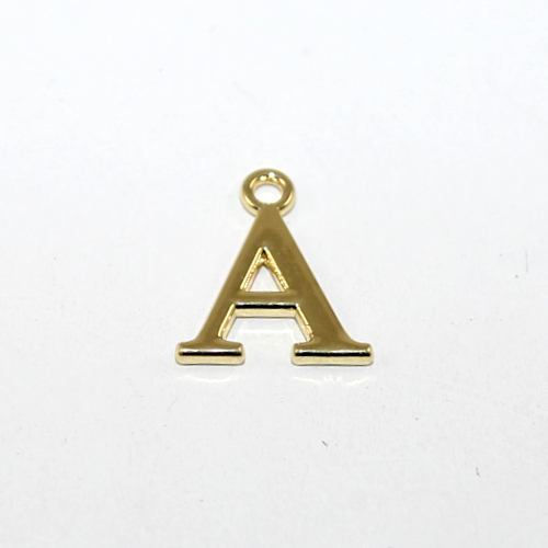 16mm Letter Charm - A - Pale Gold