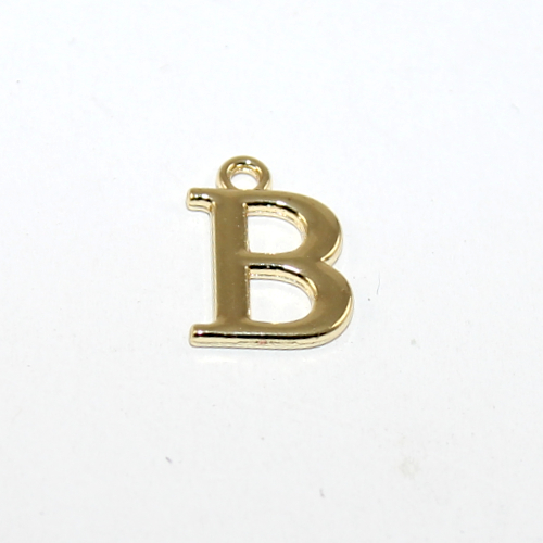 16mm Letter Charm - B - Pale Gold