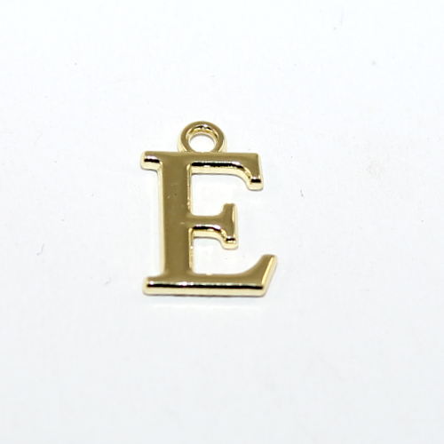 16mm Letter Charm - E - Pale Gold
