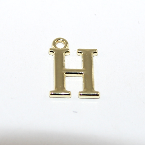16mm Letter Charm - H - Pale Gold