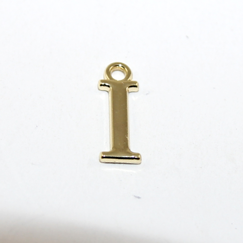 16mm Letter Charm - I - Pale Gold