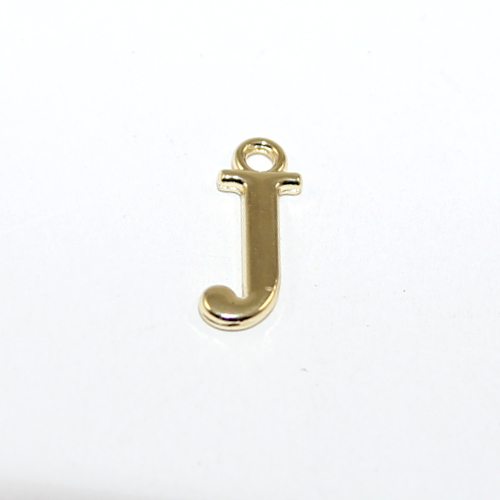 16mm Letter Charm - J - Pale Gold