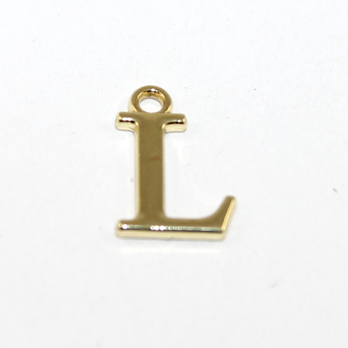 16mm Letter Charm - L - Pale Gold
