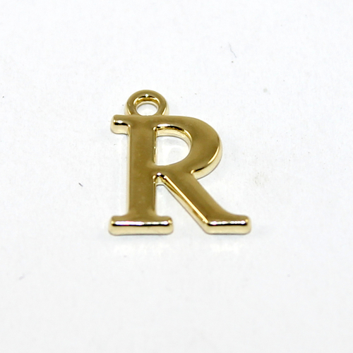 16mm Letter Charm - R - Pale Gold