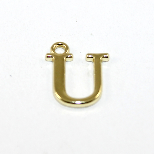 16mm Letter Charm - U - Pale Gold