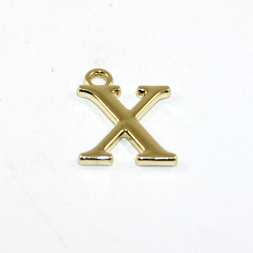 16mm Letter Charm - X - Pale Gold