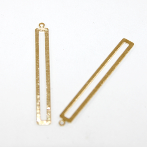 53mm x 6mm Open Rectangle Textured Brass Charm 