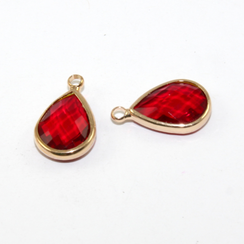 10mm x 14mm Tear Drop Rhinestone Charm - 2 Pieces - Siam