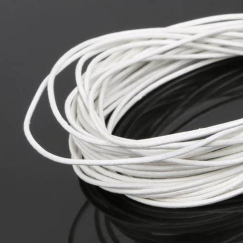 1mm Leather Cord - 5m Coil - White