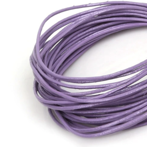 1mm Leather Cord - 5m Coil - Purple