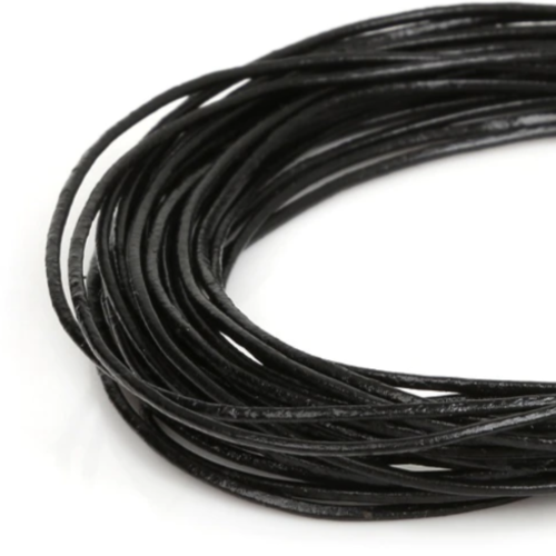 1mm Leather Cord - 5m Coil - Black