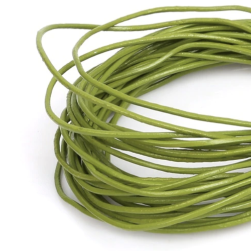 1.5mm Leather Cord - 5m Coil - Green