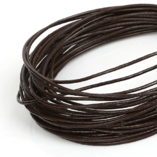 1.5mm Leather Cord - 5m Coil - Dark Brown