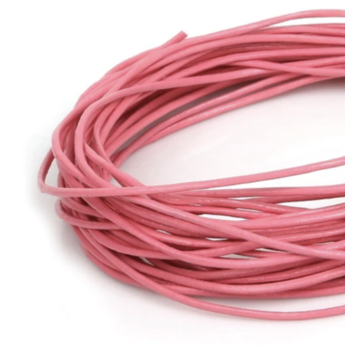 2mm Leather Cord - 5m Coil - Pink