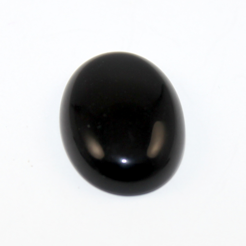 18mm x 25mm Black Agate Oval Cabochon - Pack of 2