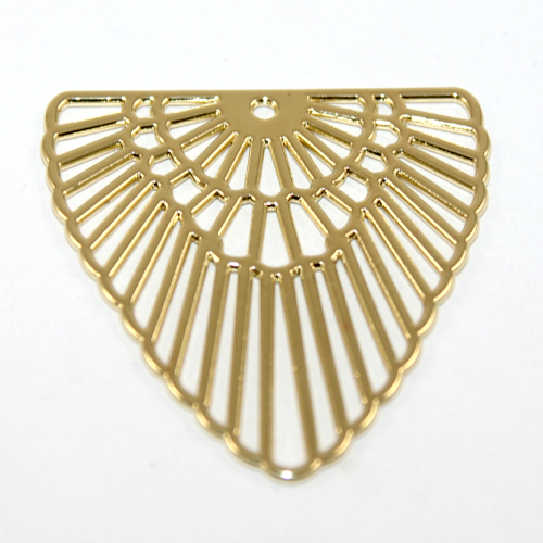 40mm x 42mm Geometric Triangular Pendant - Pale Gold