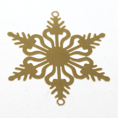 42mm x 36mm Snowflake Filligree Connector / Pendant - Gold