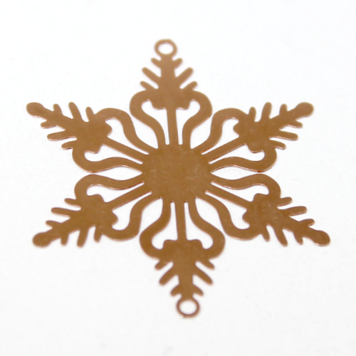 42mm x 36mm Snowflake Filligree Connector / Pendant - Rose Gold