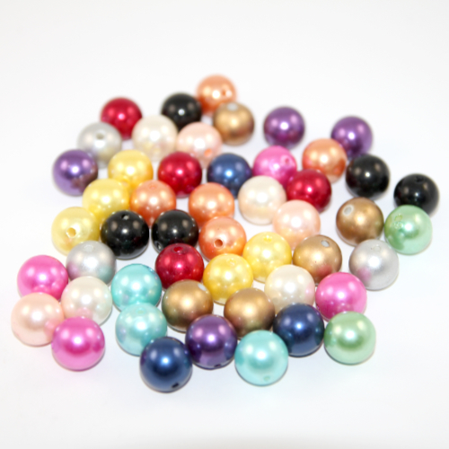 16mm Mixed Colour Acrylic Pearl Round Bead - Pack of 10