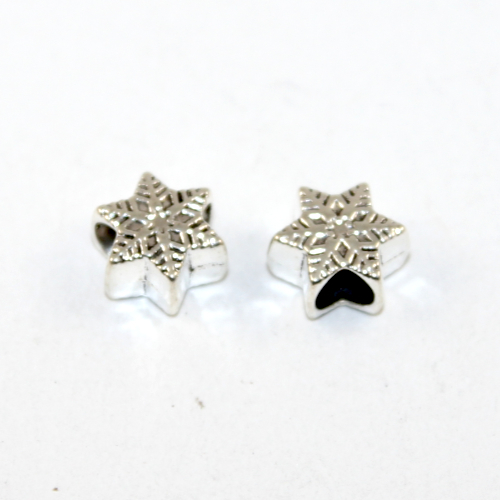 11mm Snowflake Euro Bead - Platinum