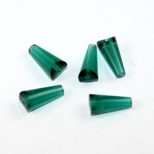 8mm x 16mm Emerald AB Crystal Cone Bead - 10 Piece Bag