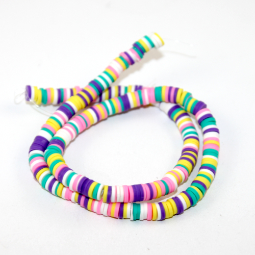 6mm Mix 09 Polymer Clay Heishi Beads - 38cm Strand