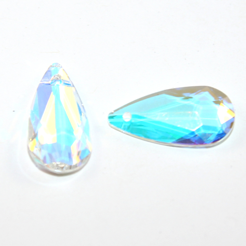 12mm x 24mm Pear Pendant - Crystal AB - 4 Piece Bag