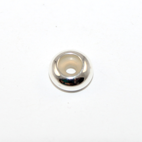 8mm Silver Silicone Slider Beads
