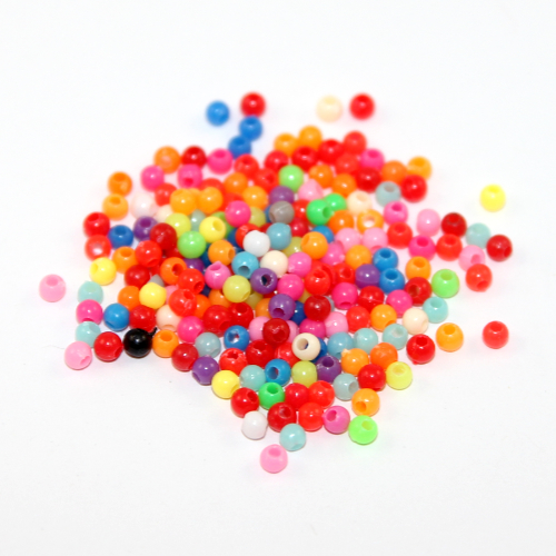 3mm Mixed Colour Acrylic Beads - 100 Piece Pack