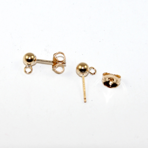 14KT Gold Filled 4mm Ball Stud with Drop with Butterfly Back