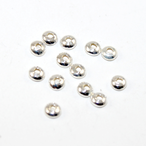 925 Sterling Silver 4mm x 1.8mm Lentil Bead
