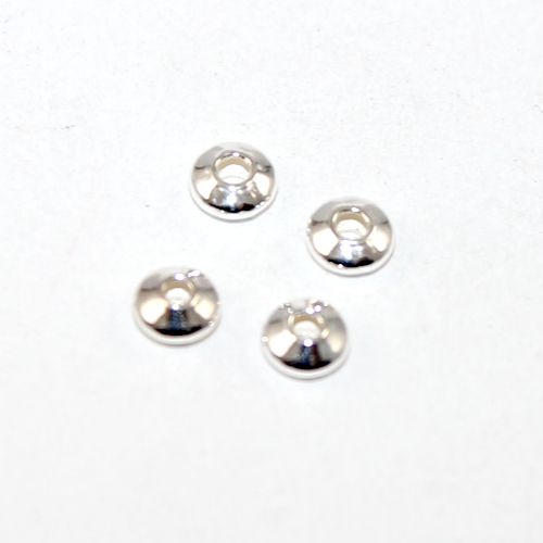 925 Sterling Silver 5mm x 2mm Lentil Bead