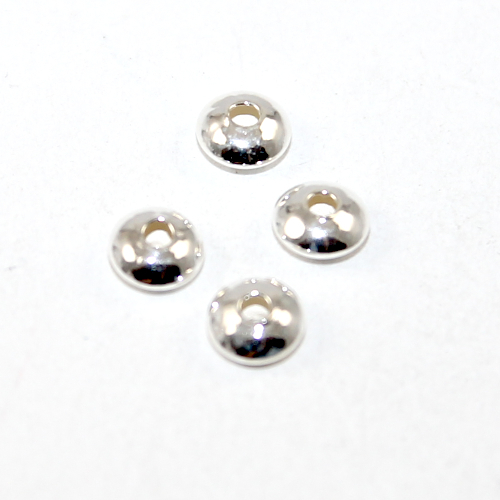 925 Sterling Silver 6mm x 3.4mm Lentil Bead