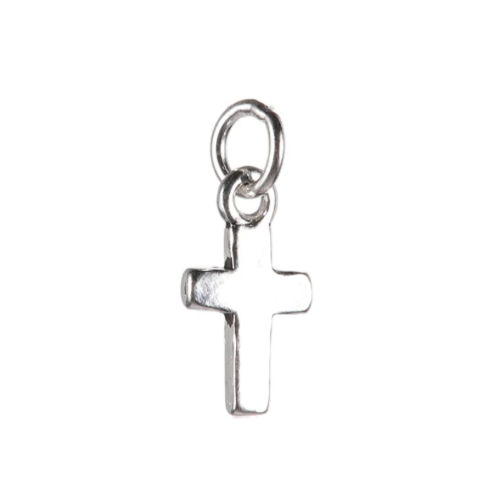 10mm 925 Sterling Silver Plain Cross with Jump Ring