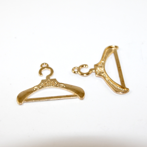 Pale Gold Coat Hanger Charrms with Flowers