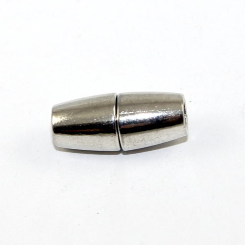 4mm Platinum Glue in Barrel Magnetic Clasp