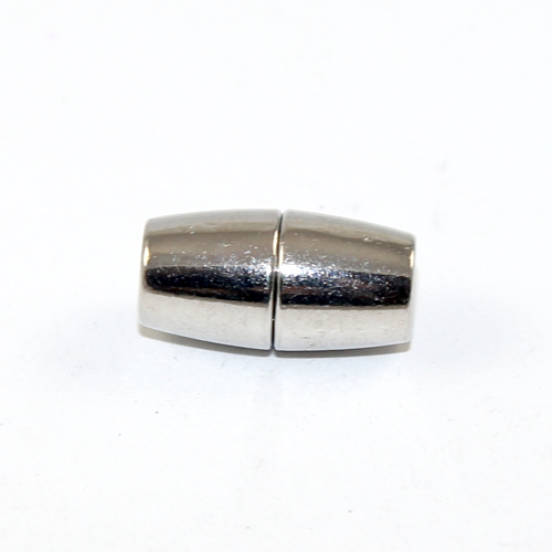 5mm Platinum Glue in Barrel Magnetic Clasp