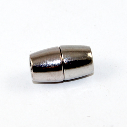 6mm Platinum Glue in Barrel Magnetic Clasp