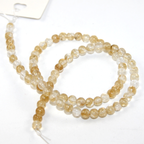 4mm Citrine Round Beads Round Beads - 38cm Strand