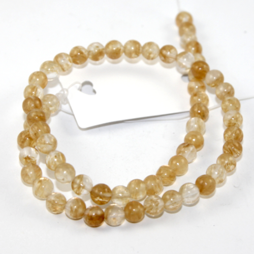 6mm Citrine Round Beads Round Beads - 38cm Strand