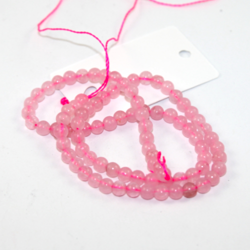 4mm Rose Quartz Round Beads - 38cm Strand