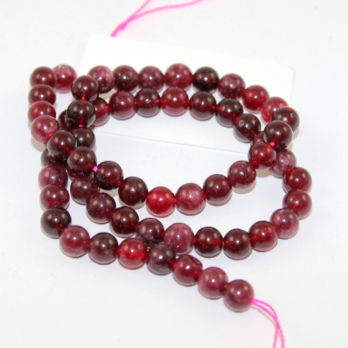 6mm Garnet Round Beads - 38cm Strand