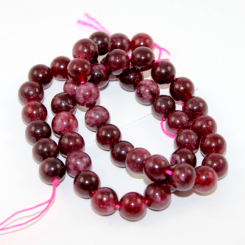 8mm Garnet Round Beads - 38cm Strand