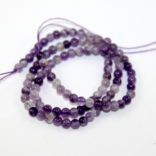 4mm Amethyst - Grade A - Round Beads - 38cm Strand