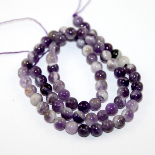 6mm Amethyst - Grade A - Round Beads - 38cm Strand
