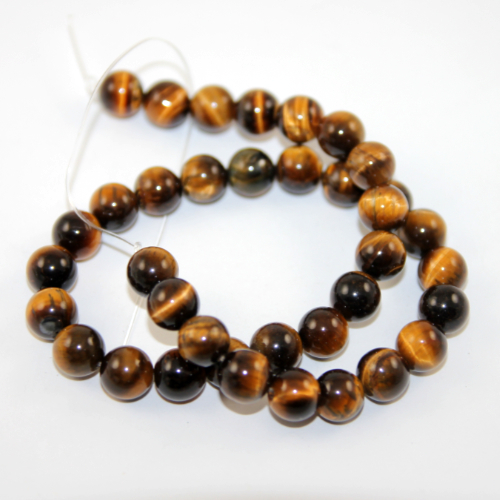 10mm Tiger Eye Round Beads - 38cm Strand