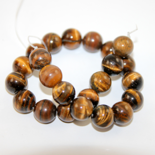14mm Tiger Eye Round Beads - 38cm Strand