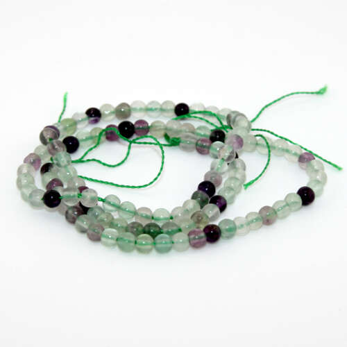 4mm Fluorite Round Beads - 38cm Strand