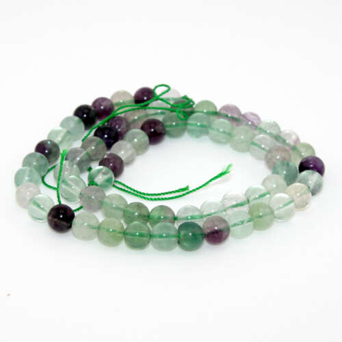 6mm Fluorite Round Beads - 38cm Strand