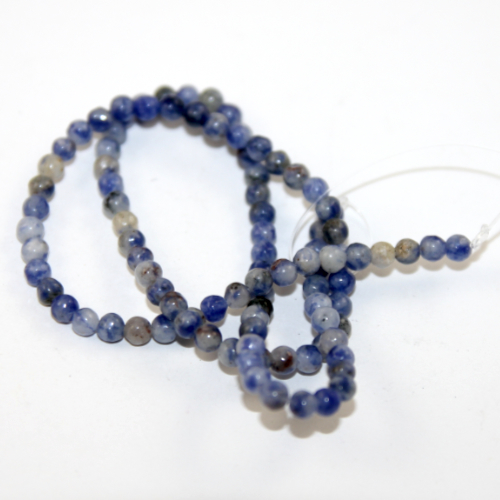 4mm Blue Spot Jasper Round Beads - 38cm Strand